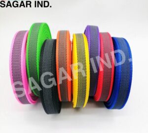 Sagar Industries is a trusted dog belt webbing manufacturer in Delhi, offering durable, high-strength webbing ideal for pet collars, leashes, and harnesses. Our dog belt webbing is made from premium-quality nylon and polyester, available in various colors, sizes, and patterns. Designed for comfort and reliability, our webbing is widely used by pet accessory brands and manufacturers across India. With advanced weaving technology and bulk production capacity, we ensure timely delivery and consistent quality. Choose Sagar Industries for customized dog belt webbing solutions at competitive prices.